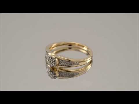 9ct Gold 10pt Diamond Cluster Ring - D6079
