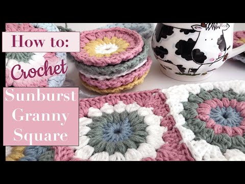 , title : 'How to Crochet a Sunburst Granny Square and the  "Join as You Go" Method (Easy)'