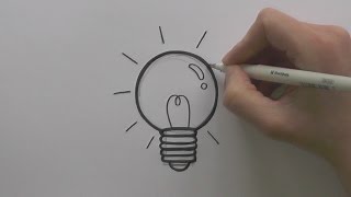 How to Draw a Cartoon Lightbulb