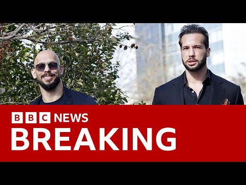 Video | Tate brothers arrive in Florida after Romanian prosecutors agreed to let them leave | BBC News