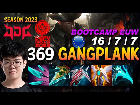 JDG 369 GANGPLANK vs SHEN Top - BOOTCAMP MSI 2023 - EUW Ranked