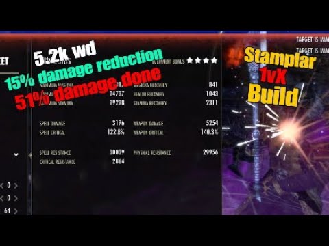 Eso PvP |medium Stamplar 1vx build | Insane burst | dragonhold |