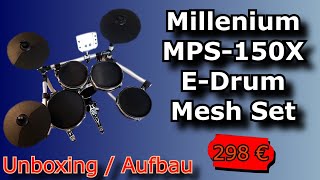 Video thumbnail for Millenium MPS-150X E-Drum Mesh Set | Unboxing und Aufbau | German by Hittin' those Keys