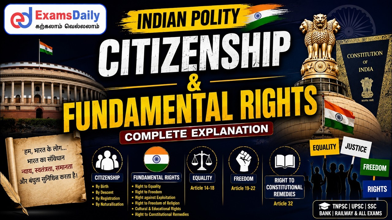 TNPSC 2026 Indian Polity - Citizenship and Fundamental rights