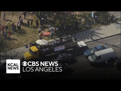 May Day marchers show support for pro-Palestinian encampment at USC