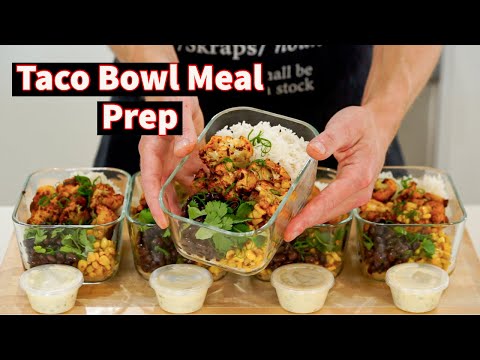 Roasted Cauliflower Taco Bowl Meal Prep