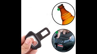 HOME CUBE Universal Metal Seat Belt Alarm Stopper Buckle/Bottle Opener Black Color