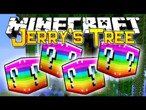 UNLUCKY RAINBOW BLOCKS JERRY'S TREE MOD CHALLENGE - MINECRAFT MODDED MINI-GAME!