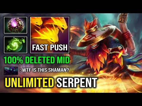 UNLIMITED Serpent Ward 9Min Blink Fast Pushing Tower 100% Deleted Mid Shadow Shaman Dota 2