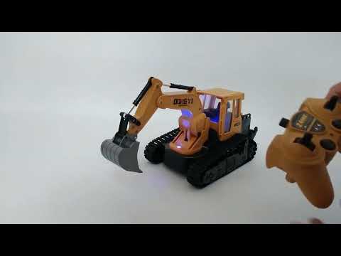 Игрушка экскаватор для малыша A 8863-73, подсветка корпуса и кабины, реалистичный звук, на пульте - фото 1 - id-p1984574004