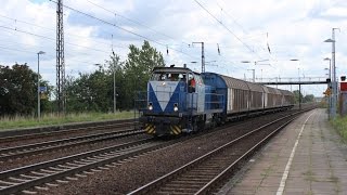 preview picture of video '☆☆☆ Güterverkehr und ein Lokzug in Saarmund ☆☆☆'