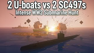 2 U-boats vs 2 SC497s | Intense WW2 Submarine Hunt (Stormworks)