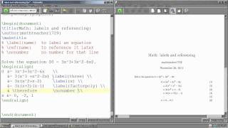 LaTeX Tutorial 12 how to label and reference equations