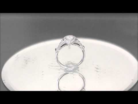 18K WHITE GOLD PEAR SHAPE DIAMOND BEZEL SET ENGAGEMENT RING 1.85CT - ASW - 758N