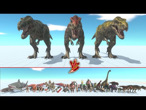 T-Rex Trio Vs All Faction | ARBS - Animal Revolt Battle Simulator