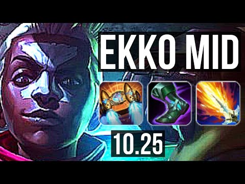 EKKO vs SYNDRA (MID) | 9/1/2, 6 solo kills, Legendary, 1.1M mastery | NA Diamond | v10.25