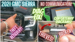2021 GMC Sierra THEFT Recovery,  No response, No crank! Unable to add keys FIX! CAN Gateway diagrams