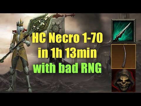 HC Necro Unlucky RNG 1 to 70 in 1h 13min - Season 25 Leveling Practice Full VOD