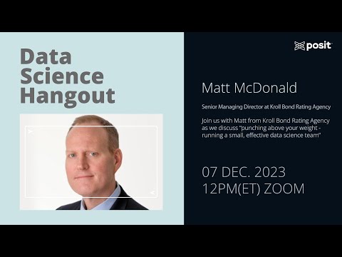 Matthew McDonald @ KBRA | Data Science Hangout - YouTube