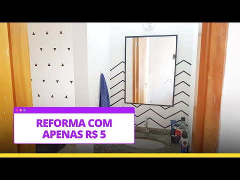PAREDE ZIG ZAG NO LAVABO COM R$ 5 - REFORMA GASTANDO POUCO | Vinicius Codes
