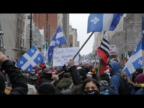Manifestation Liberté / Huge Protest in Montreal on December 20 2020 - Full RAW Video