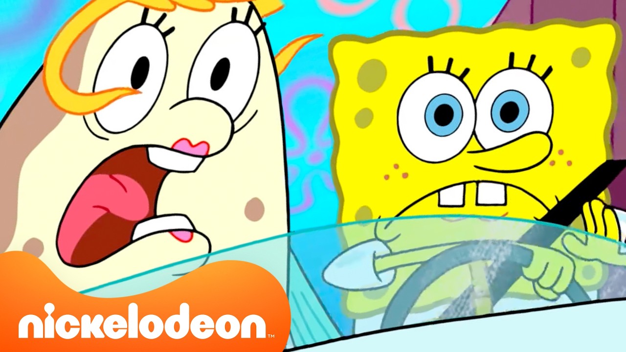 SpongeBob | 1 Jam Kegagalan SpongeBob di Sekolah Mengemudi 💨 | Nickelodeon Bahasa