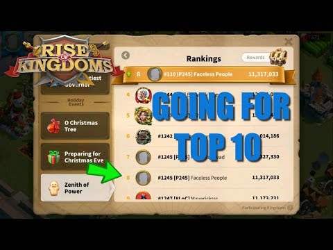 Going for top 10 on Zenith of Power with the mini - lvl 4 pass 24h countdown - Rise of kingdoms