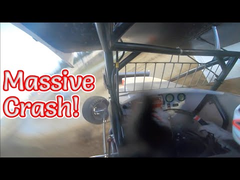 Tanner Holmes Massive Crash | Skagit Speedway | Full Sprint Car Onboard | June 18th, 2020
