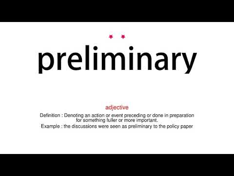 How to pronounce preliminary - Vocab Today