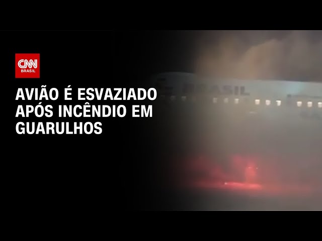 Avião é esvaziado após incêndio em veículo de bagagens em Guarulhos | CNN NOVO DIA