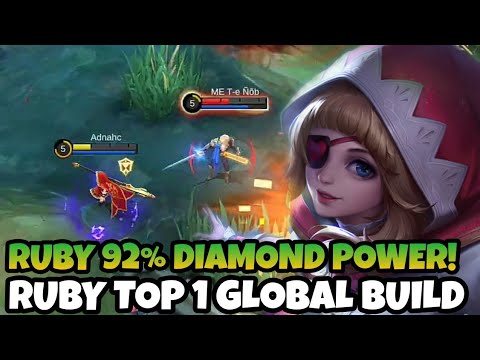 RUBY 92% DIAMOND POWER! RUBY TOP 1 GLOBAL BUILD 2022 | MOBILE LEGENDS