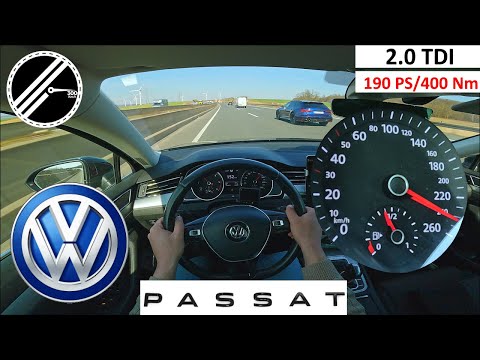 VW Passat Variant B8 2.0 TDI DSG | 190 PS | Top Speed Drive German Autobahn No Speed Limit POV