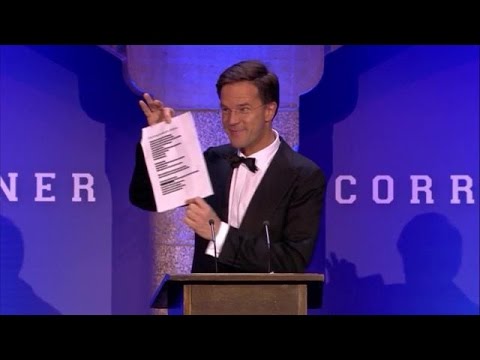 Rutte spot met collega's tijdens Correspondents' Dinner - RTL LATE NIGHT