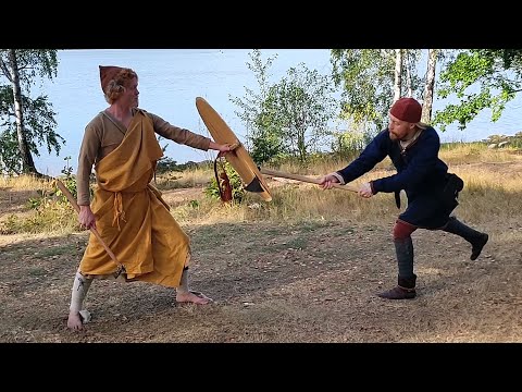 Testing a thin shield against a Dane axe