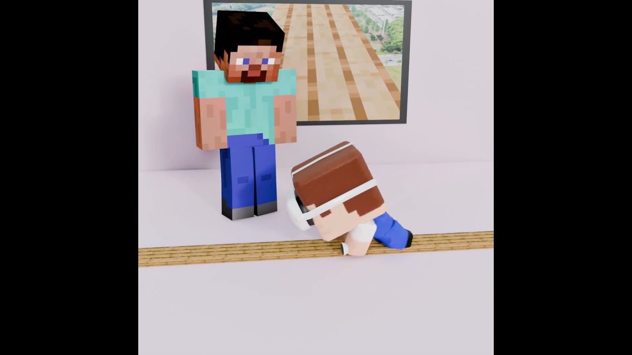 高いところ苦手だけどゲームなら余裕？　#minecraft #マイクラ #ショートコント