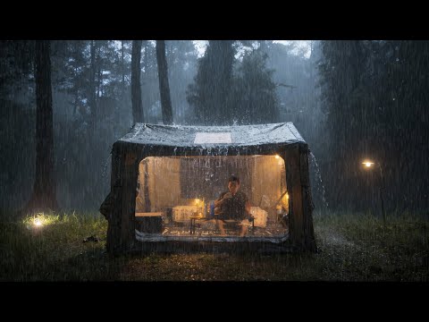 THE WORST RAIN STORM I'VE EVER EXPERIENCED‼️ SOLO CAMPING IN HEAVY RAIN AND THUNDER