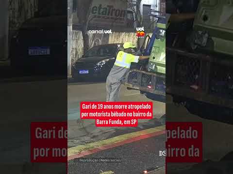 Vídeo mostra momento em que gari de 19 anos é atropelado por motorista bêbado em SP