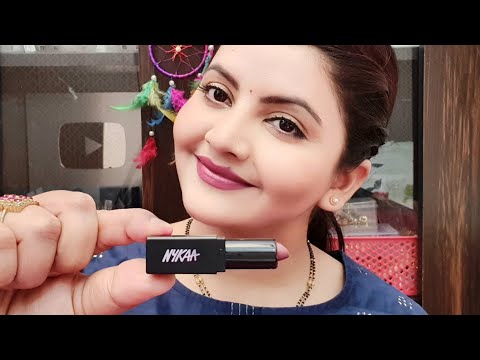 Nykaa so matte mini lipstick shade spiced Cabernet 16M Review & lip swatches| mini lipstick | RARA Video