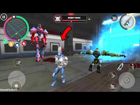 Rope Hero Vice Town - (Rope Hero Fight Robot Boss) Rope Hero in Cave and Fight Robot Boss - HD