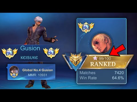 TOP GLOBAL GUSION LAST MATCH BEFORE IMMORTAL NO EDIT GAMEPLAY!! (Must watch) - Mobile Legends