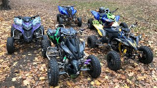 Квадроциклы в лесу / Crash Honda TRX700,Yamaha Raptor 700 YFZ450R, Aprilia moto .