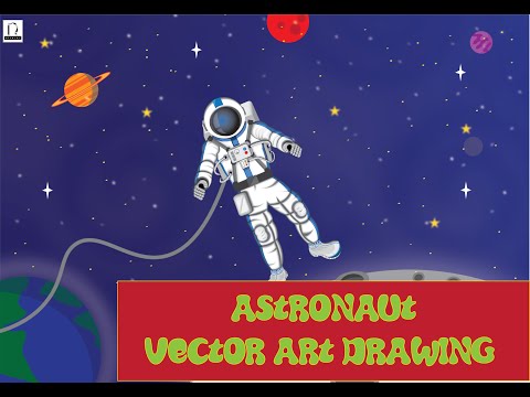 ASTRONAUT VECTOR ART DROWING ADOBE ILLUSTRATOR
