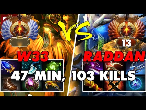 W33 (EARTHSHAKER) Mid vs RADDAN (TINY) Carry - Epic Battle Of Pro Dota 2 Players - Z Dota 2
