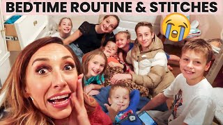 Bedtime routine with 8 KIDS! + emergency room stitches😩 | Jordan Page