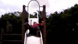 preview picture of video '7yr old Jordan pretending to slide down a shiny slide in Uruma City, Okinawa, Japan'