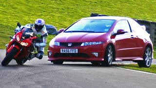 Honda Civic Type R vs. CBR 1000RR #TBT - Fifth Gear