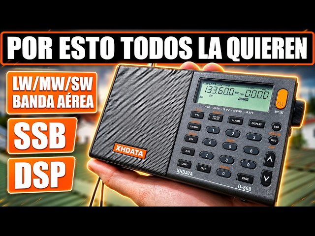 Vídeo relacionado con XHDATA D-808 Radio Digital Portátil FM estéreo/SW/MW/LW SSB RDS Banda Aérea Altavoz de Radio con Pantalla LCD Reloj de Alarma Antena Externa y Batería Recargable(Gris)