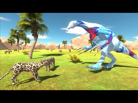 FROST Therizinosaurus BURST into LEOPARD WORLD - Animal Revolt Battle Simulator