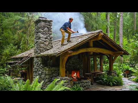I Spent 20 Days Building the Cheapest Forest House Alone to Live: Solo Bushcraft (Full)