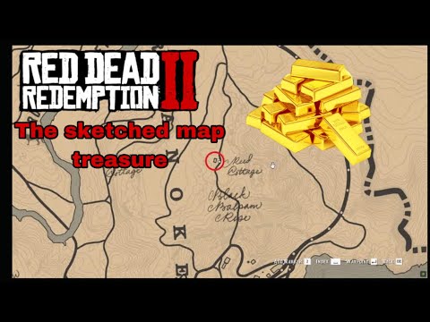 RDR2 The sketched map treasure guide.